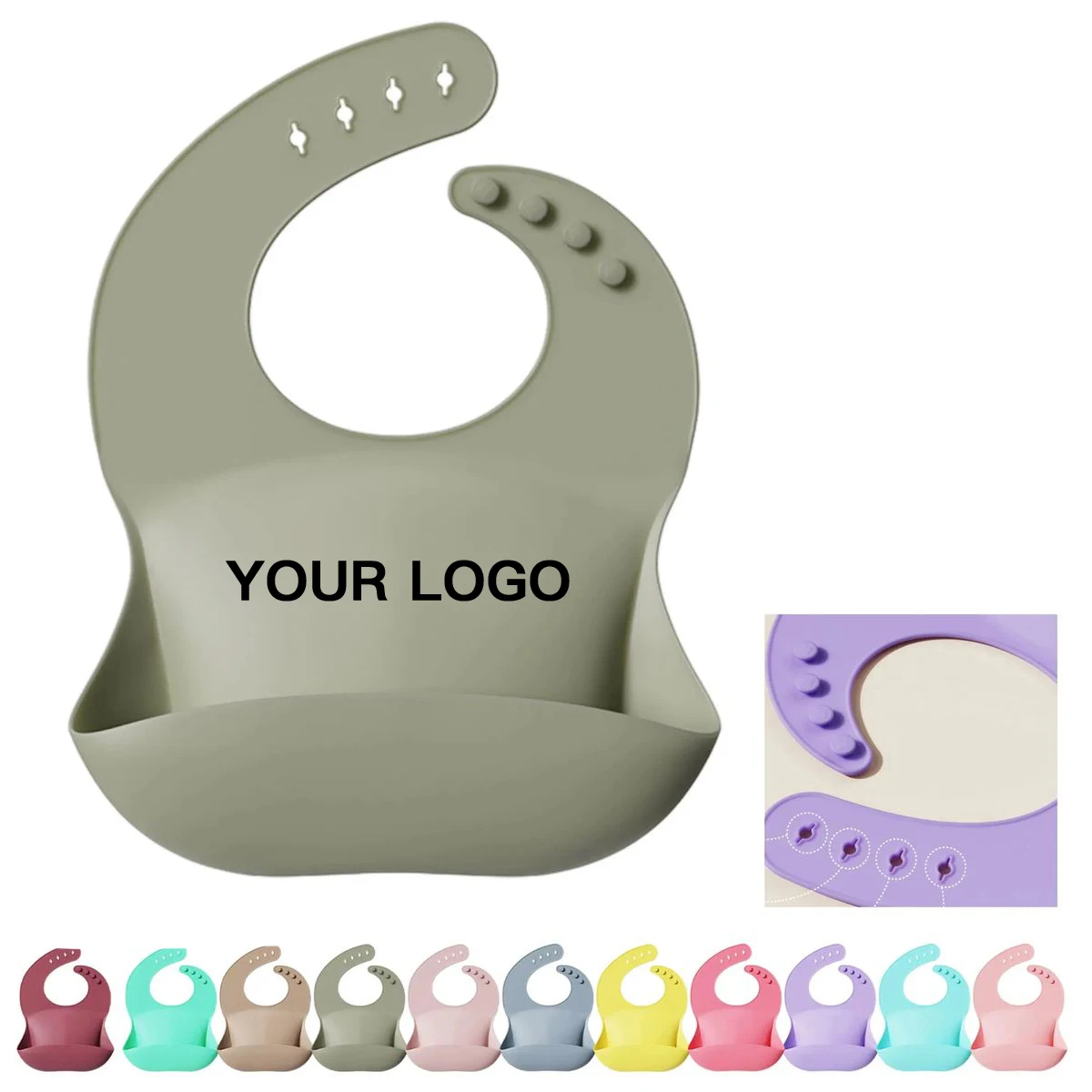 Flexible Silicone Feeding Bib with Catch Tray 1