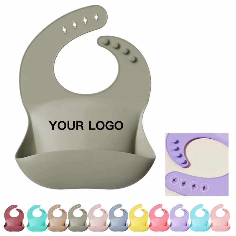 Flexible Silicone Feeding Bib with Catch Tray