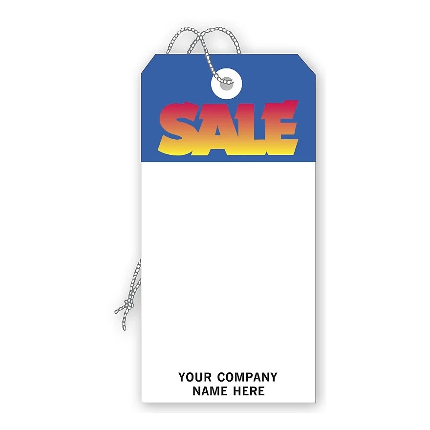 Tags - SALE, Stock, Blue & White, Large 1