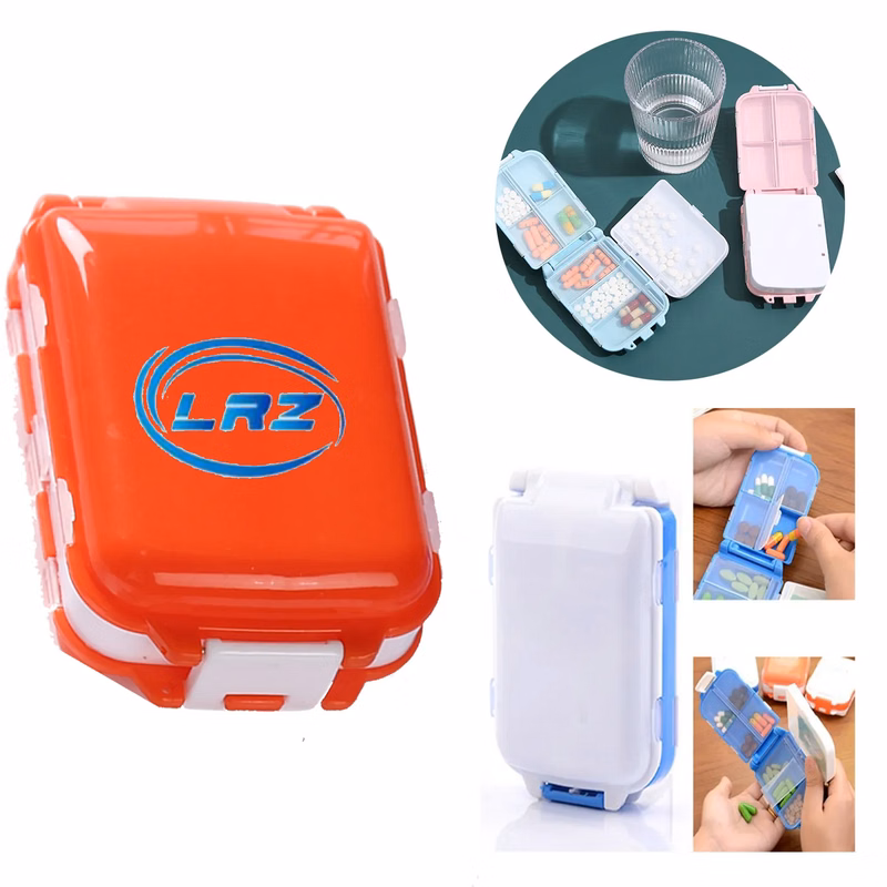 Portable plastic 3 layer medicine case travel pill box