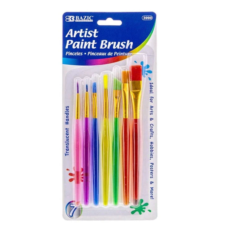 Paint Brush Sets - 7 Pack Assorted Tips 1