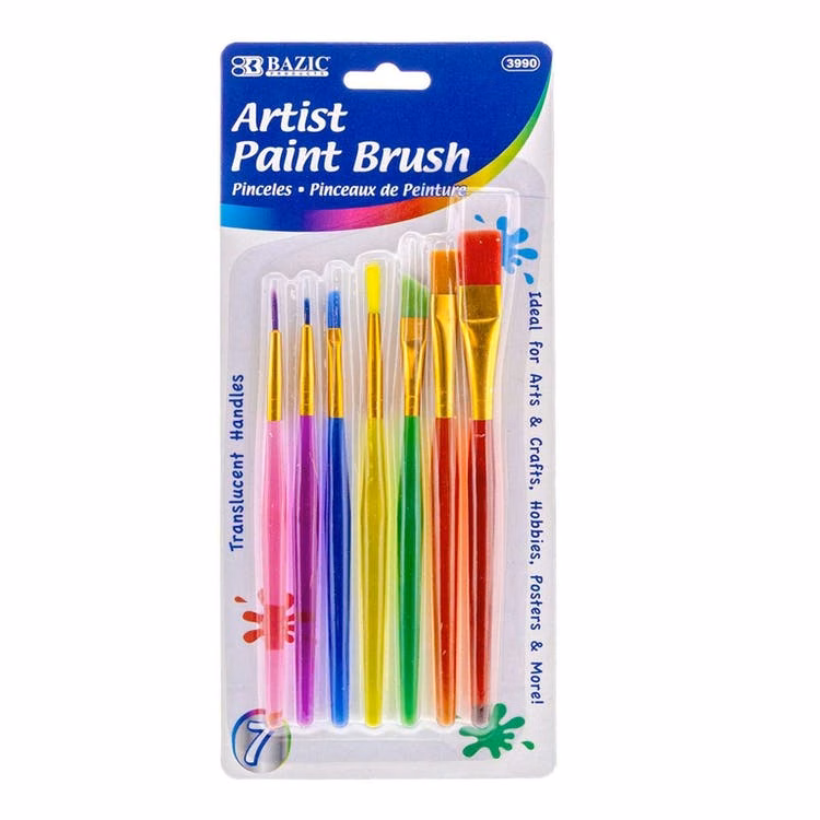 Paint Brush Sets - 7 Pack Assorted Tips