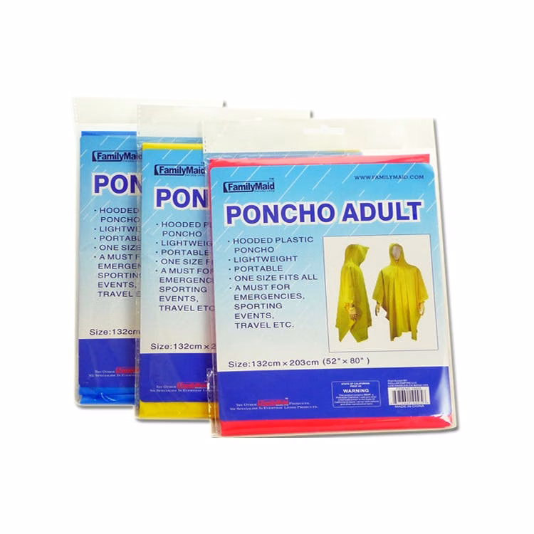 Adult Rain Ponchos - Plastic 52" x 80"
