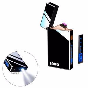 Rectangle Dual Electric Arc Lighter With Flashlight