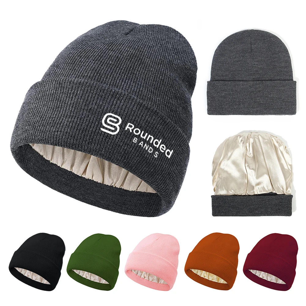 Satin-Lined Acrylic Sleep Beanie 1