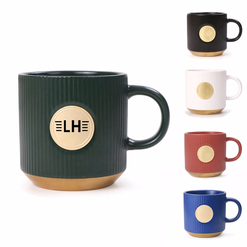 13 OZ Ceramic Striped Coffee Mug