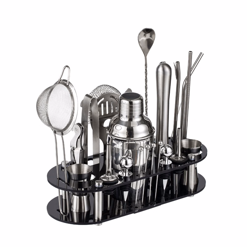 23Pcs Bartender 11.8OZ Cocktail Shaker Kit