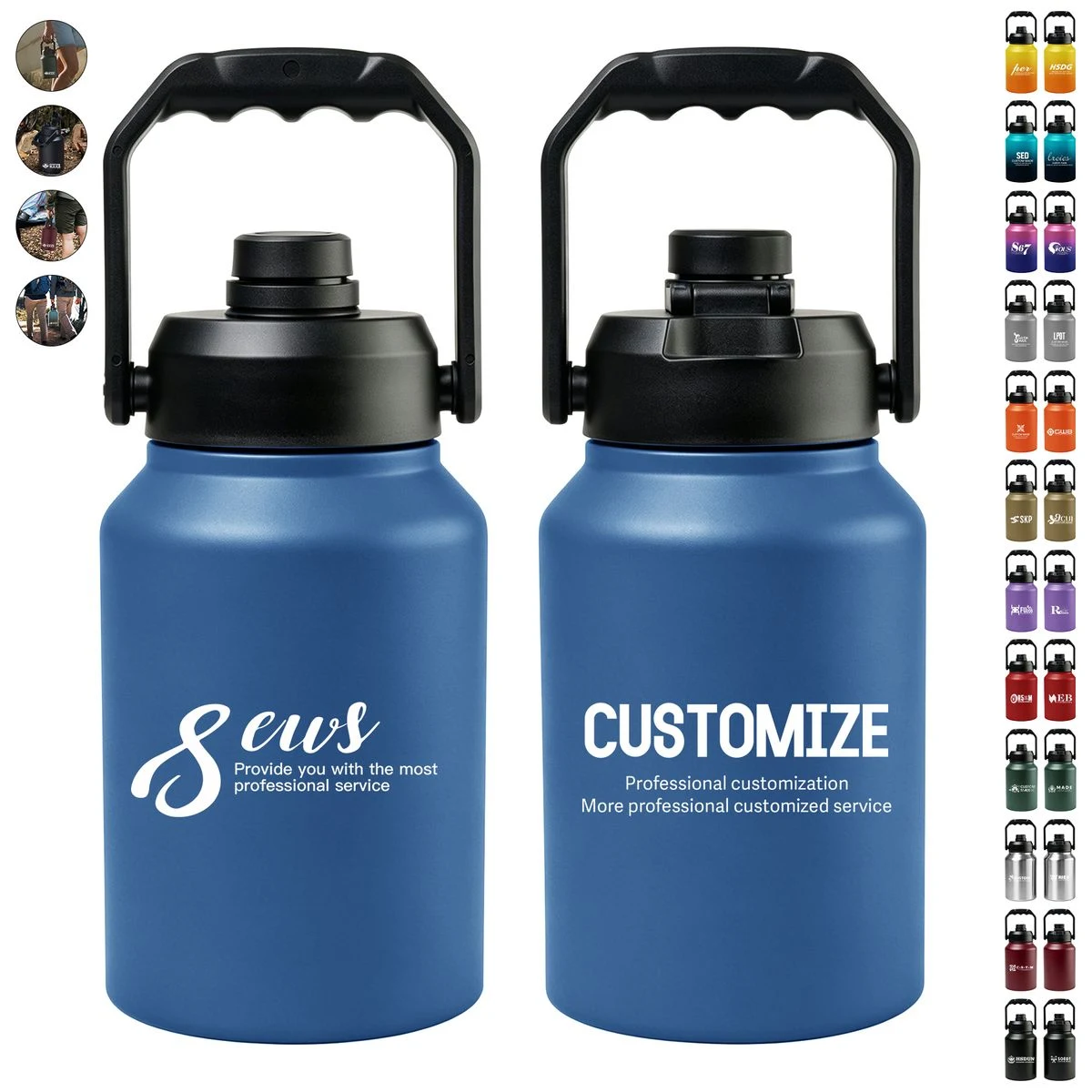 64 OZ Stainless Steel Insulated Water Bottle, custom water bottle with logo imprint 1