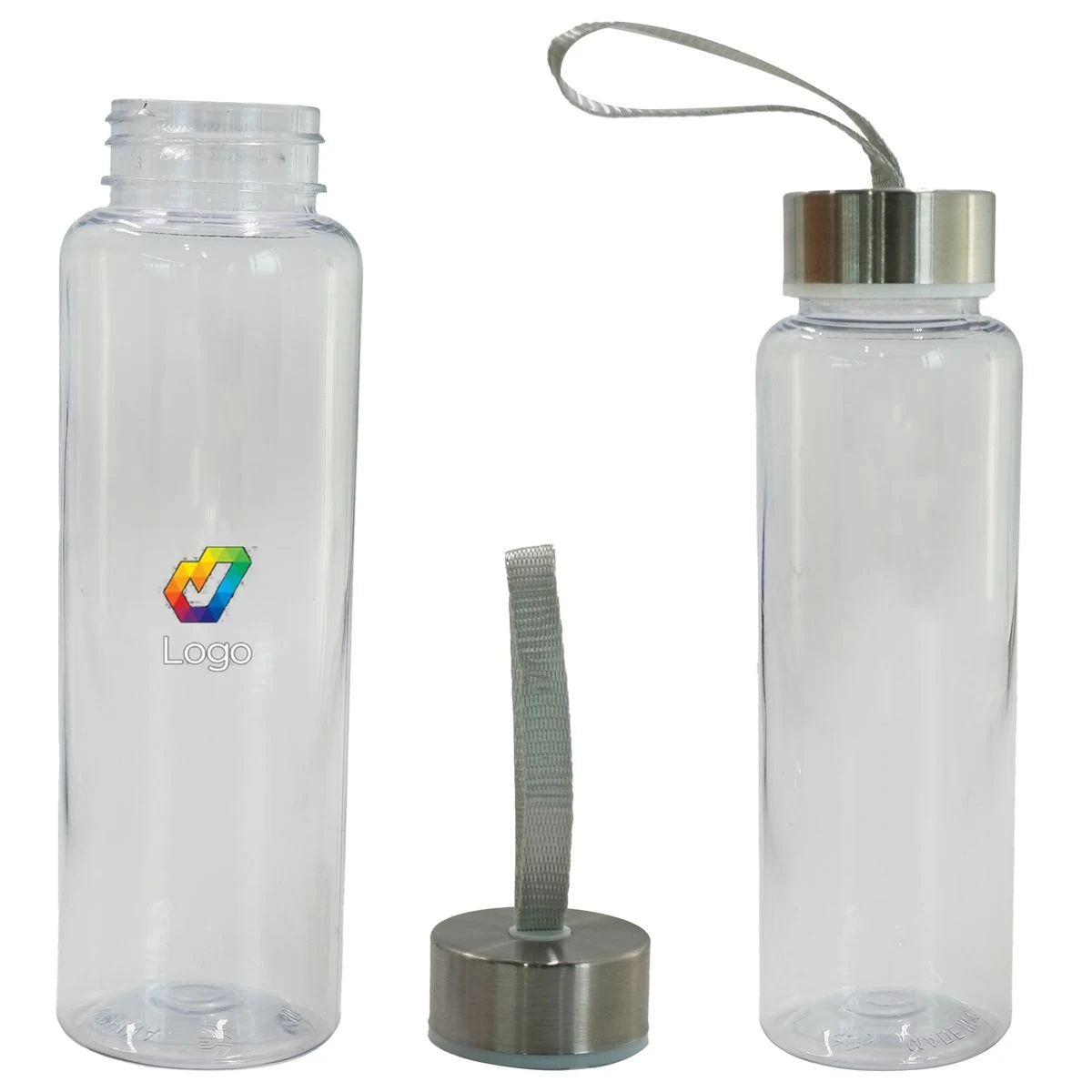 Meera 17oz Plastic Water Bottle ?C Clear with Adjustable Strap 1