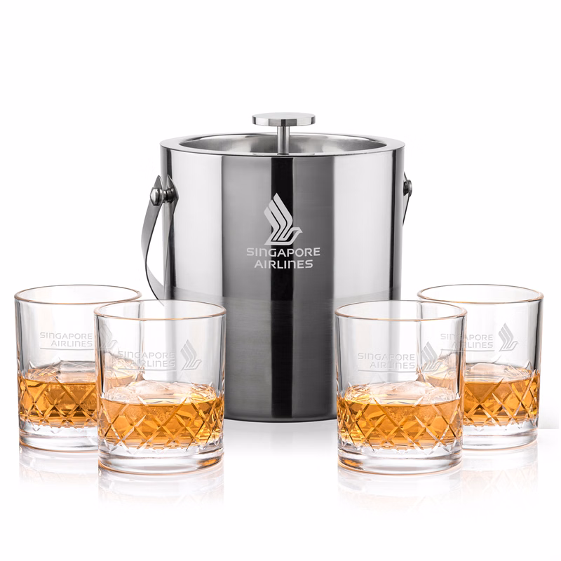 Catania Ice Bucket & Heceta On-the-Rocks Set