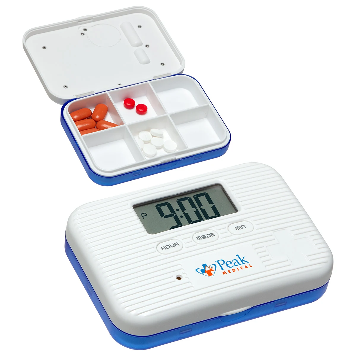 Deluxe Easy-Carry 6 Compartment Pillbox with Alarm 1