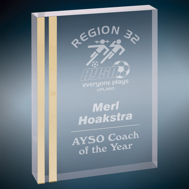 5" x 7" Gold Rectangle Acrylic Award