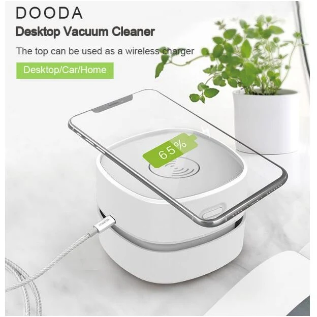 Mini Desktop Vacuum Desk Cleaner with Wireless Charger 1