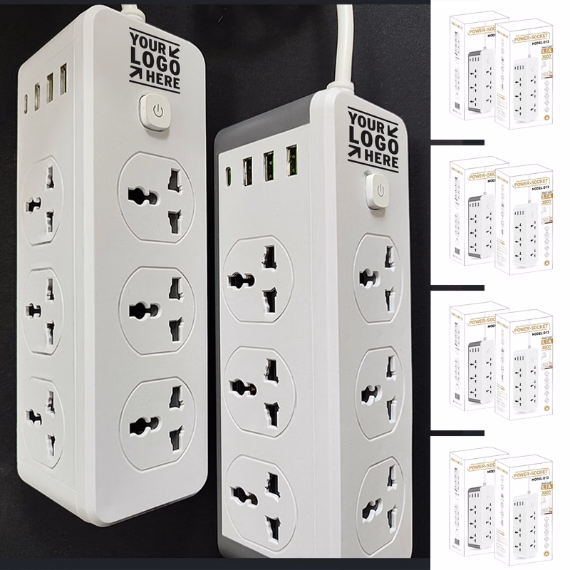Power Strip Surge Protector - 6 Widely Outlets with 4 USB Ports (1 USB C) 2m Power Cord