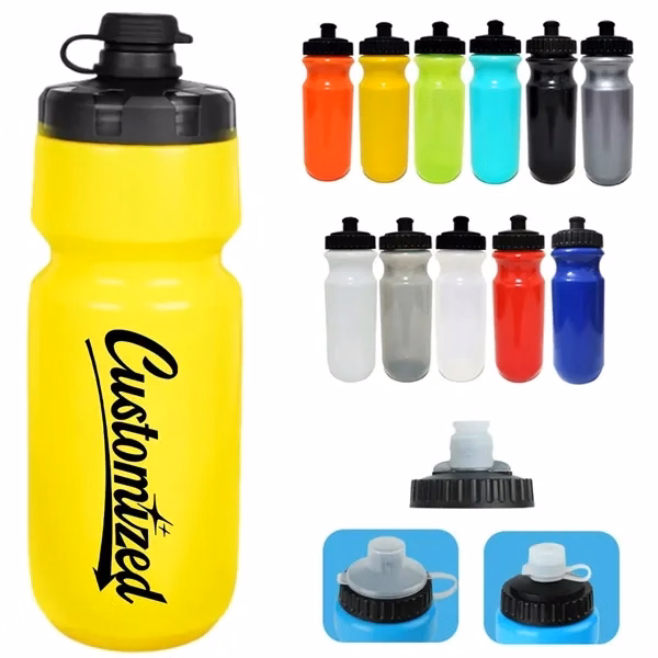 Custom 20 oz Sports Water Bottle with Push Pull Lid — Athletic Team Promo