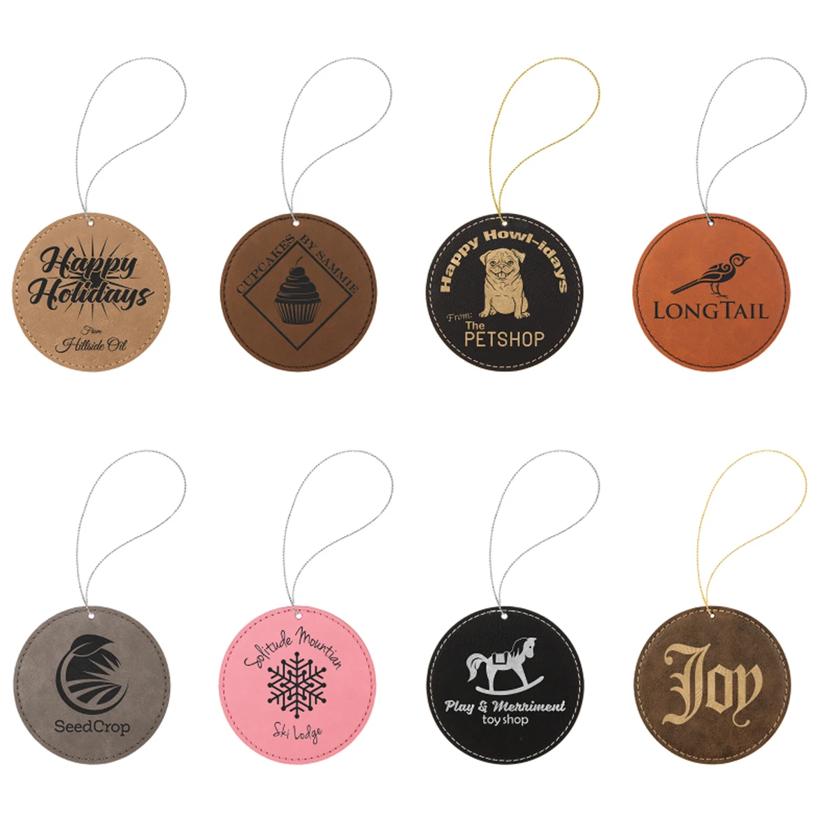 Round Leatherette Ornament 1