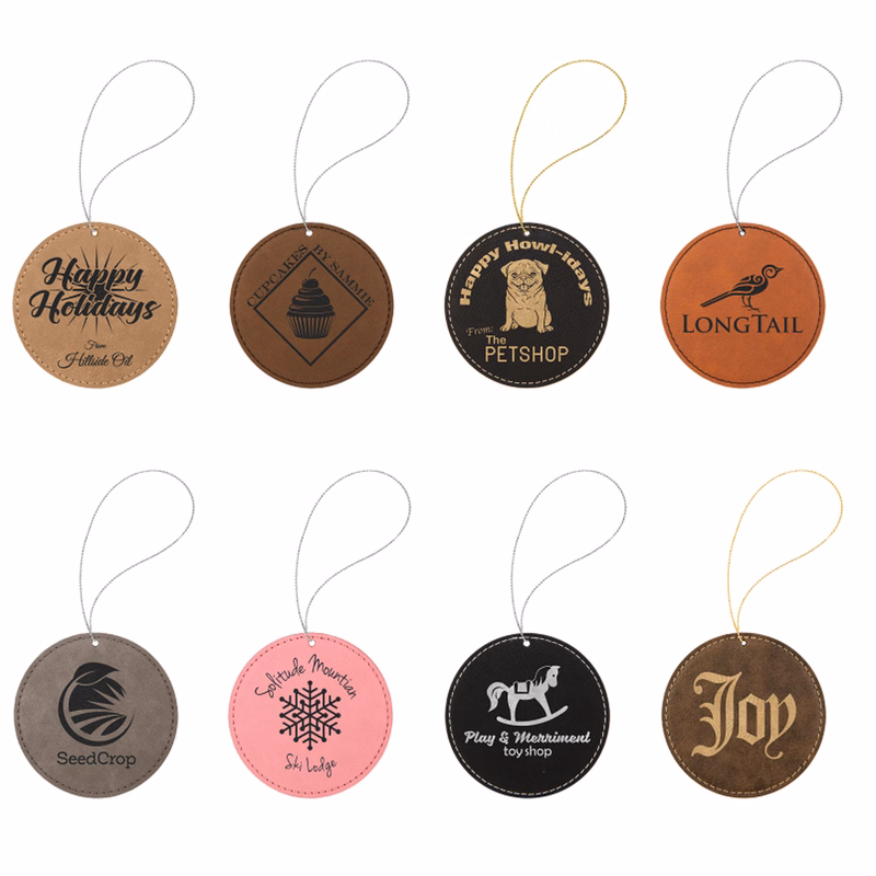 Round Leatherette Ornament