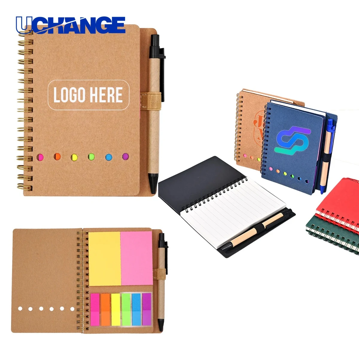 Pocket Spiral Notebook Journal with Sticky Notes 1
