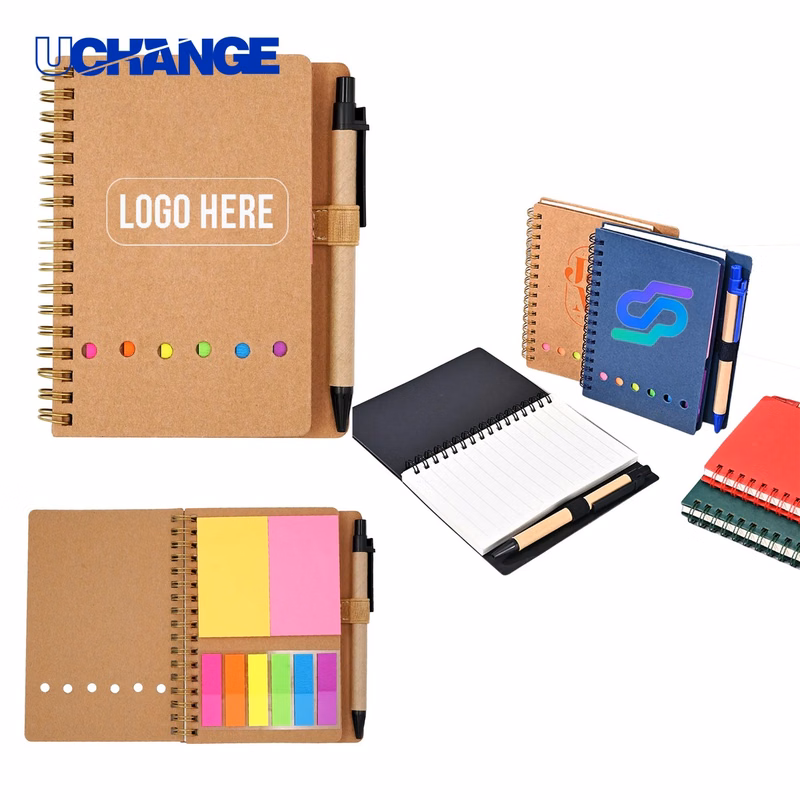 Pocket Spiral Notebook Journal with Sticky Notes