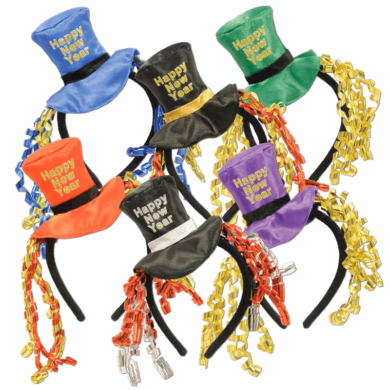 Happy New Year Top Hat Bopper Headband