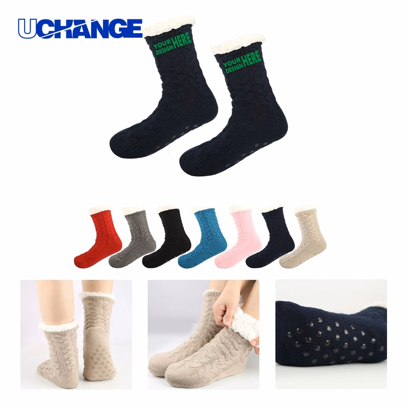 Plush Anti-Slip Sleep Socks with Logo