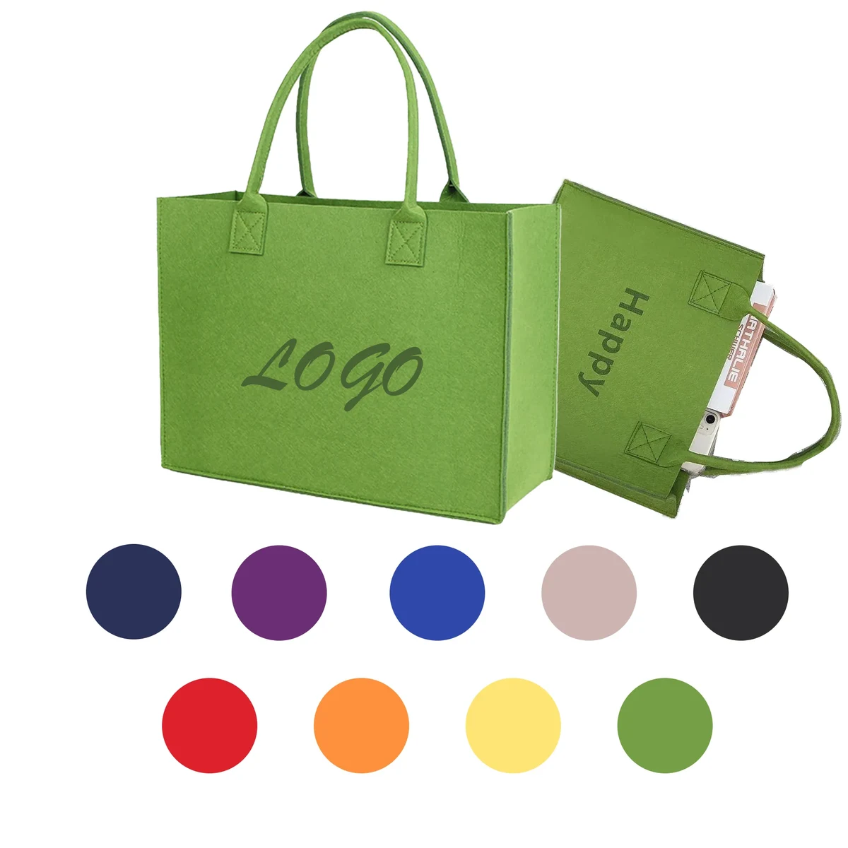 Multicolor Large Capacity Shopping Felt Tote Bag 1