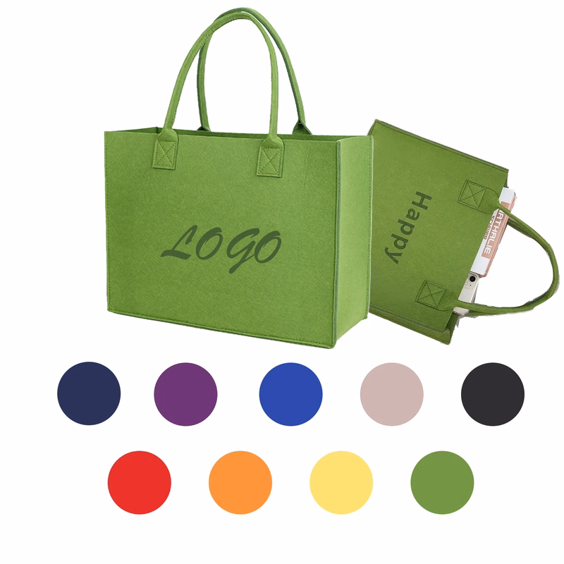 Multicolor Large Capacity Shopping Felt Tote Bag