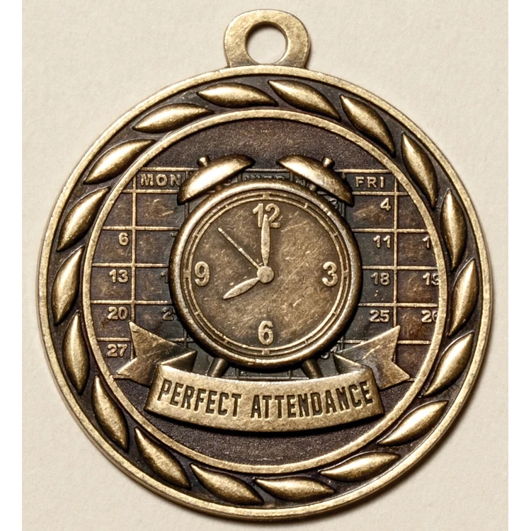 Perfect Attendance Medal, 2" 1