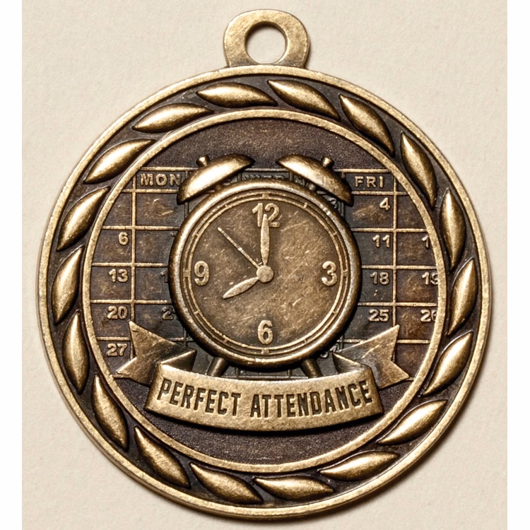 Perfect Attendance Medal, 2"