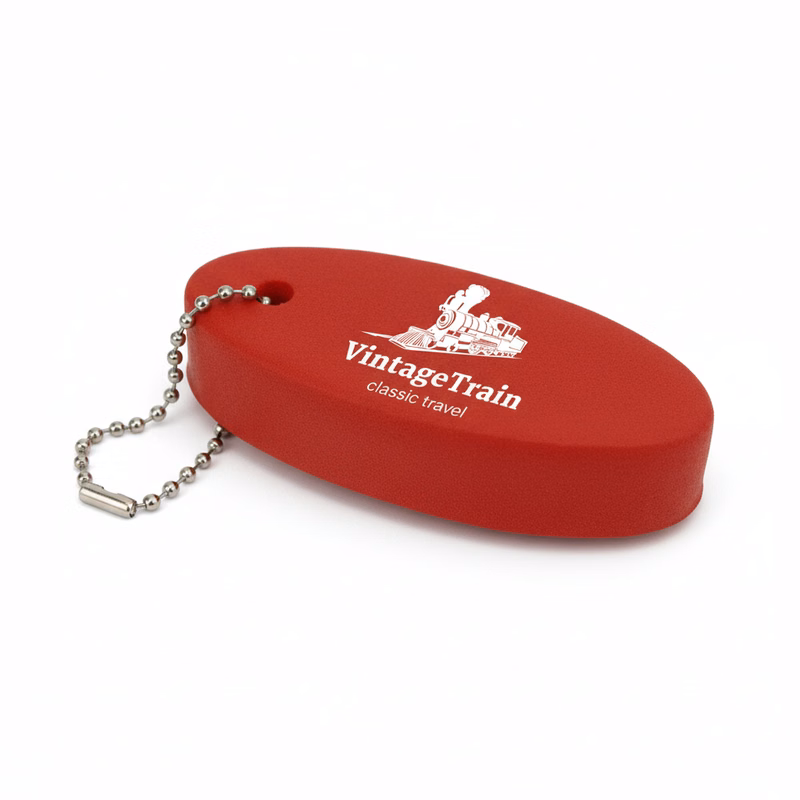 Oval PU Floater Key Tag