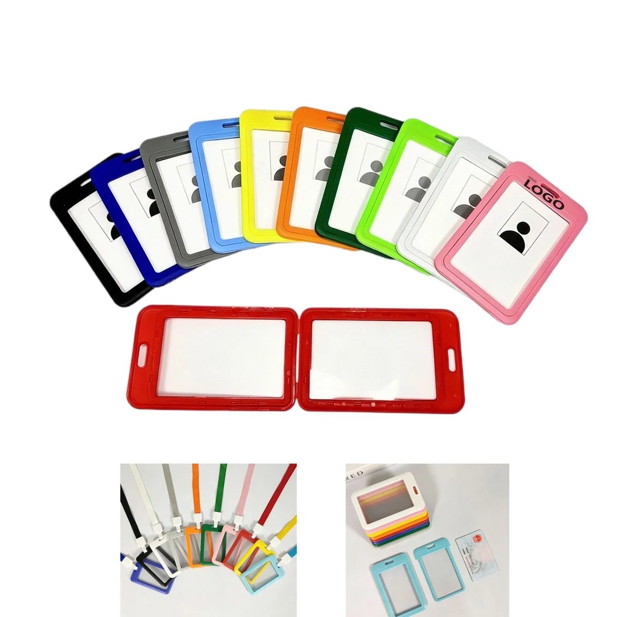 Double Clear Card Slots ID Badge Holder 1