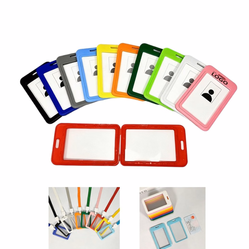 Double Clear Card Slots ID Badge Holder