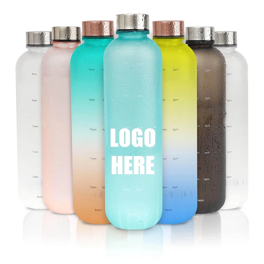Custom 32 oz Tritan Material Water Bottle with Time Marker 1