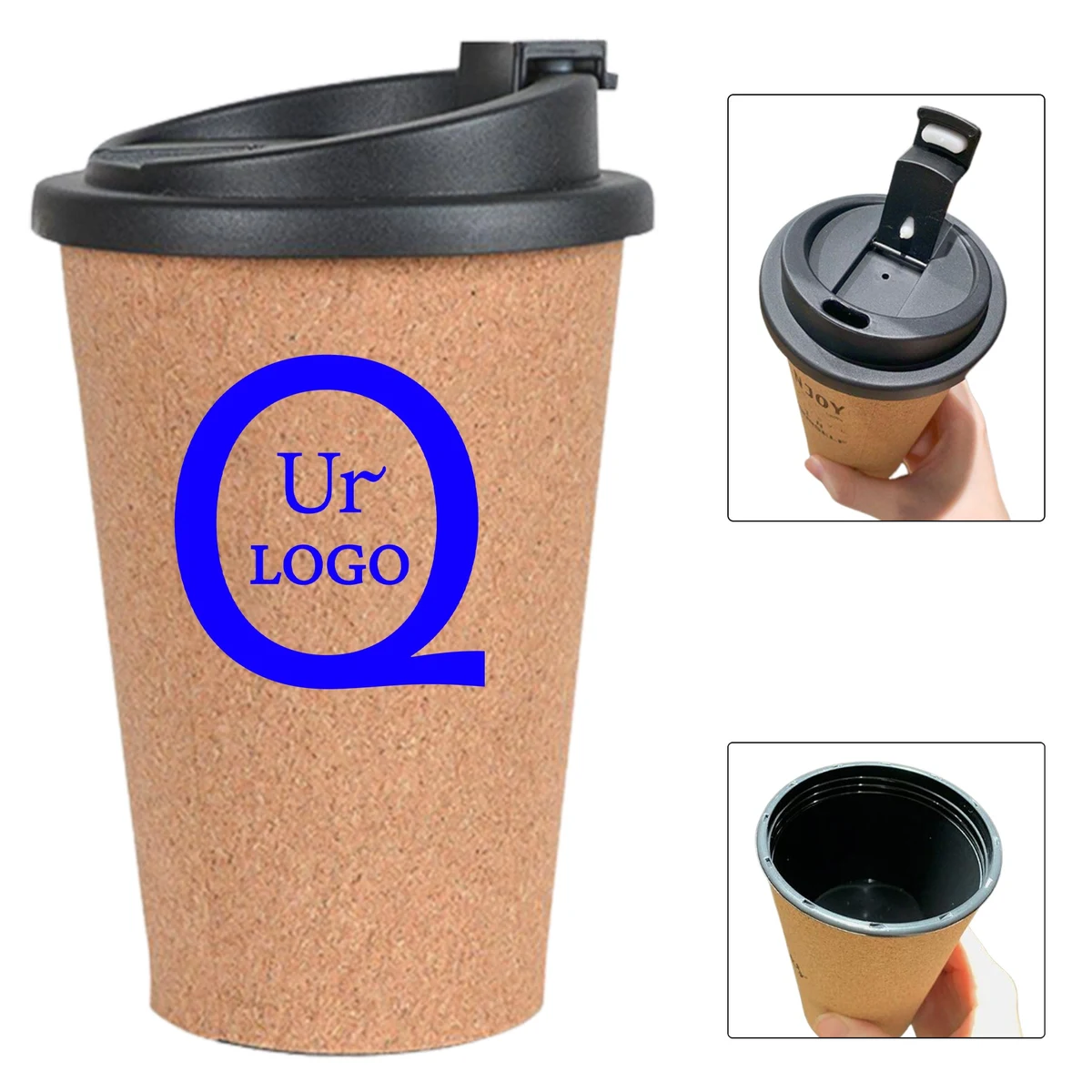 13.5 Oz. Cork Coffee Mug W/Lid 1