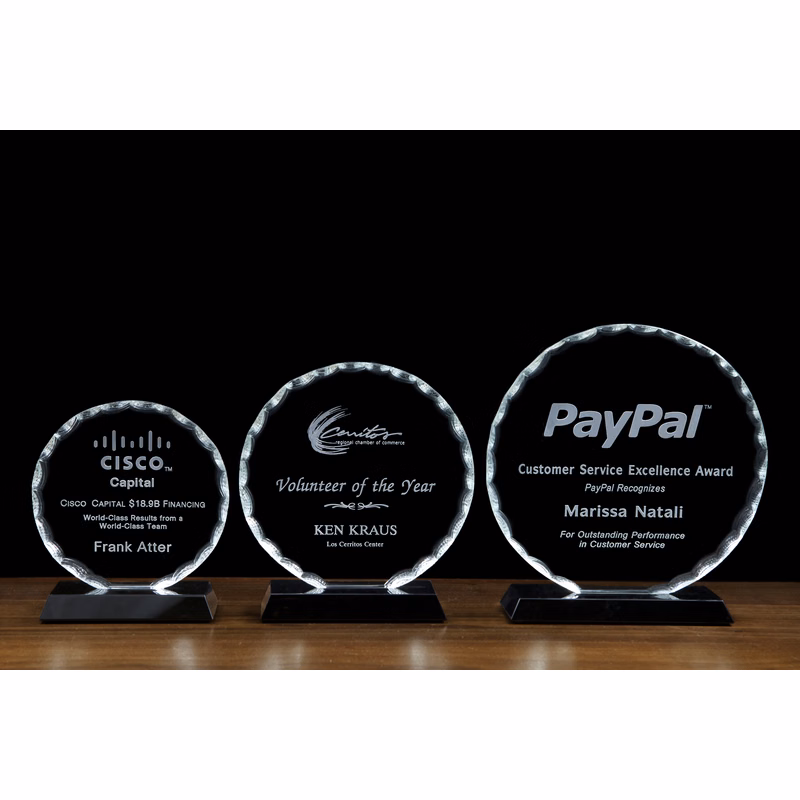 Jet Glass Corona Ring Award (6"x6")
