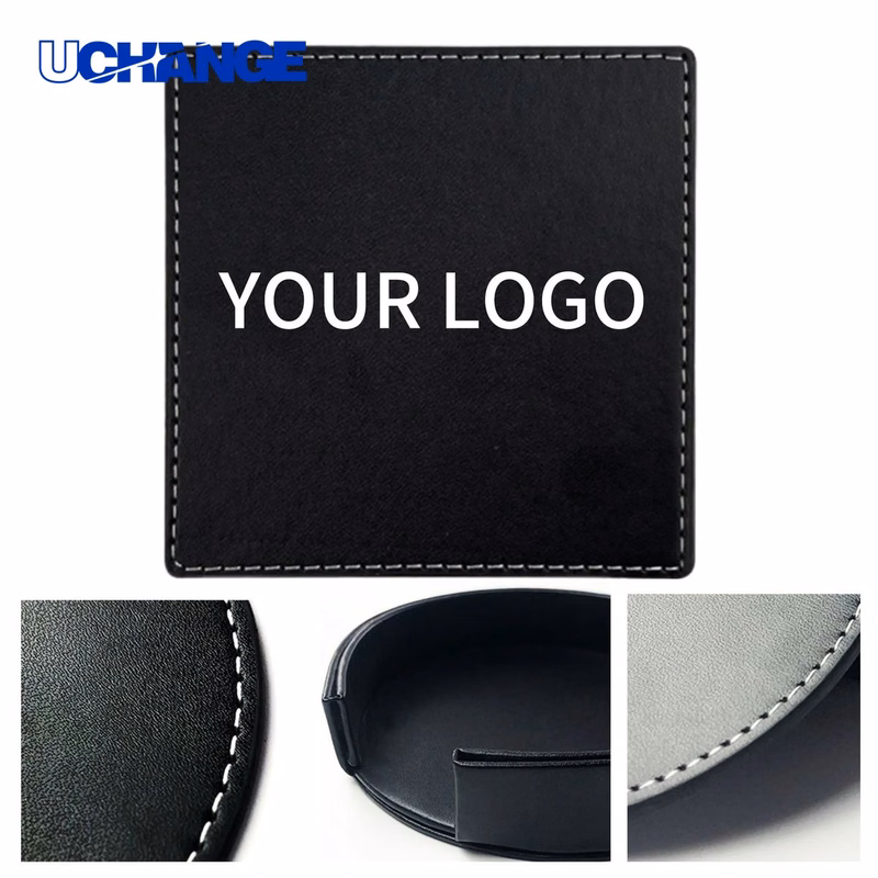 PU Leather Drink Coaster Heat Resistant Table Mat