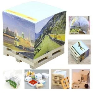 Promotion 3D Memo Paper Block Sticky Note With Wooden Pallet 1