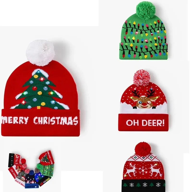 LED Christmas Glowing Decoration Knitted Hat 1