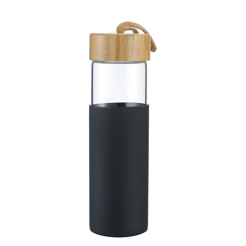 20oz Glass Bottles with StrapLid Silicone Sleeve 1