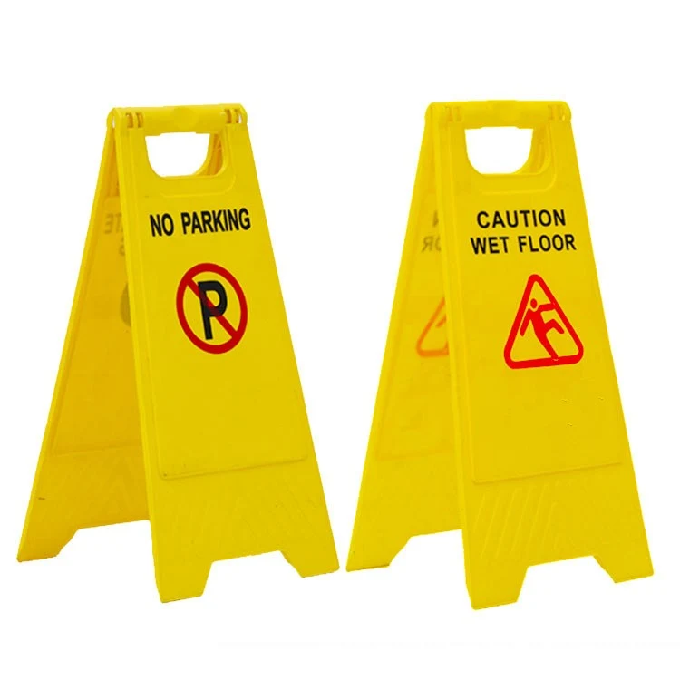 Yellow Plastic Foldable A-Shaped Sign Slip Warning Sign 1