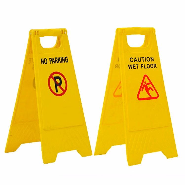 Yellow Plastic Foldable A-Shaped Sign Slip Warning Sign