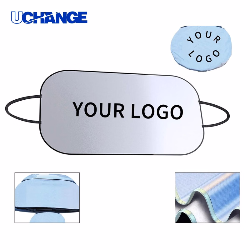 Foldable Silver Fabric Car Sunshade 51x23 for Windshield Use