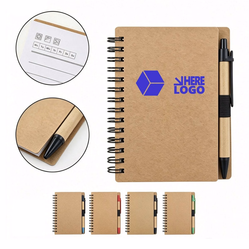 5" Natural Kraft Paper Cover Journal & Pen Set