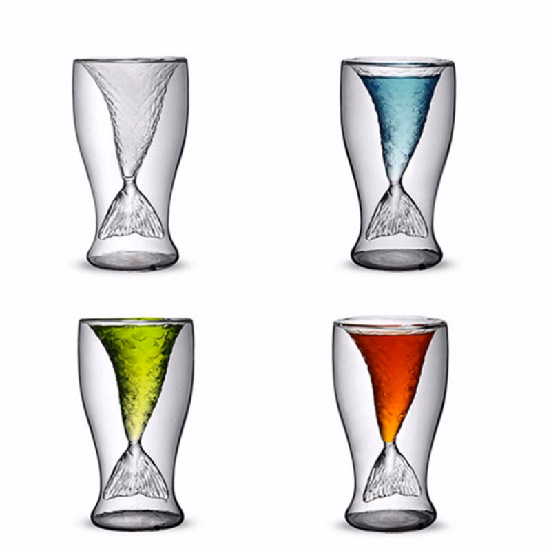 Double Layer Fish Tail Wine Glass
