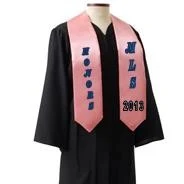 60" Pink Custom Graduation Stole 1