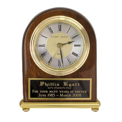Lacquer Finished Dome Clock 4" X 5" 1