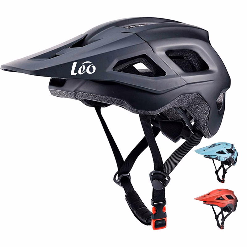 Male and female mountain off-road bicycle helmets