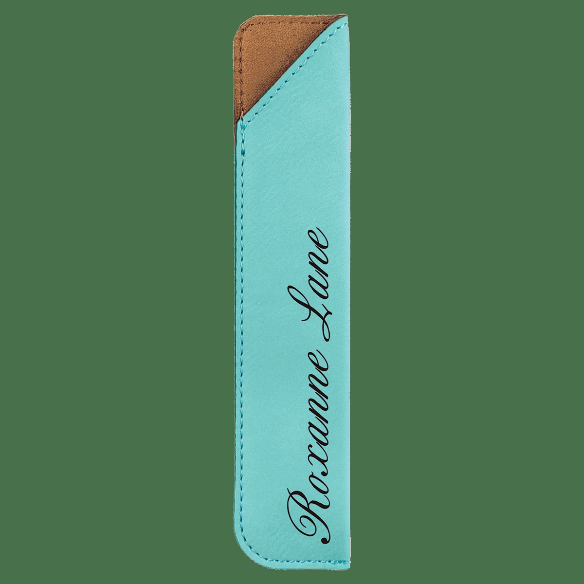 Teal Faux Leather Pen Case 1
