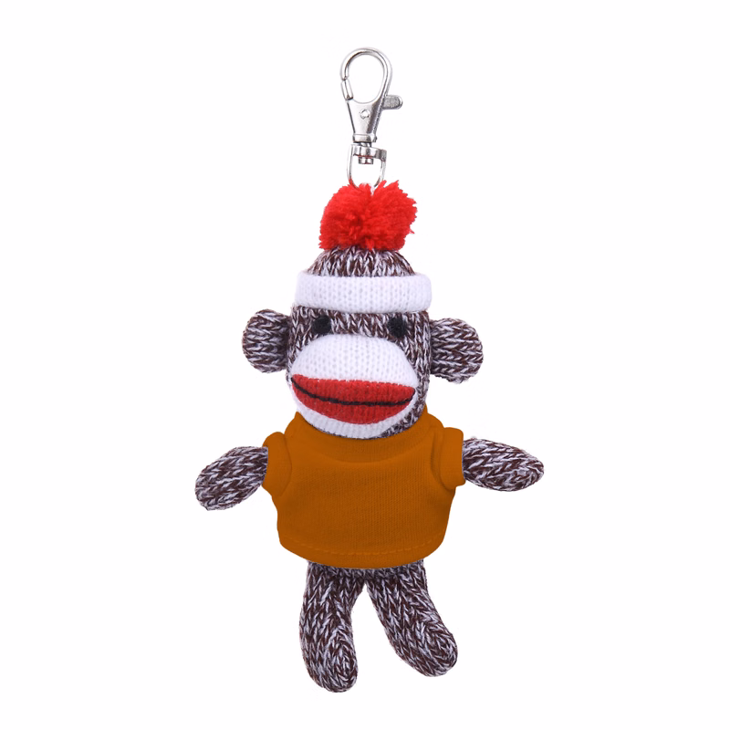 Plush Original Sock Monkey Keychain with Tee