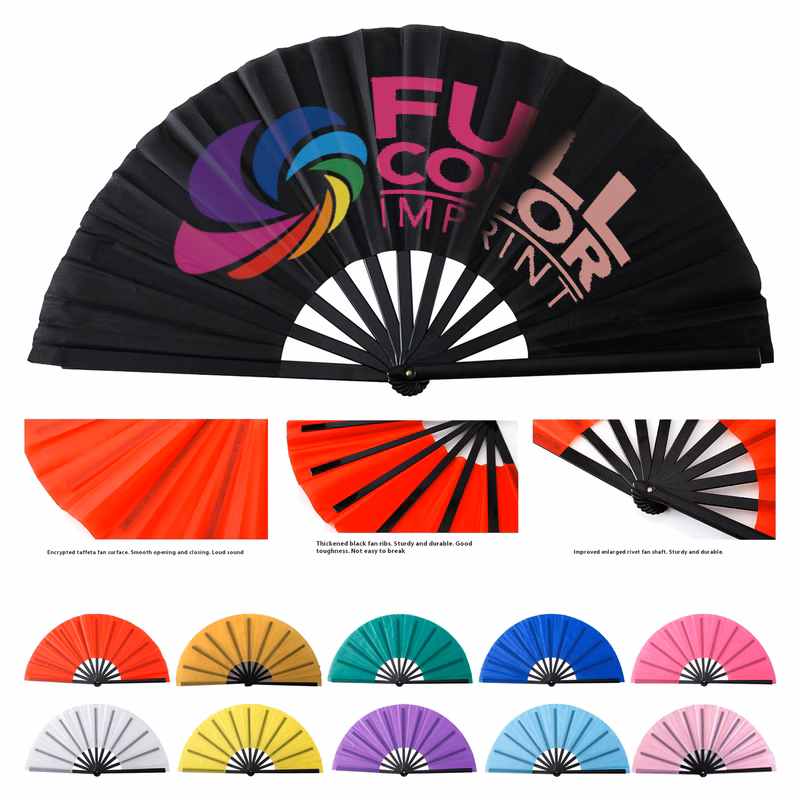 MOQ 30pcs Premium 13" Full Color Fold Silk Hand Fan